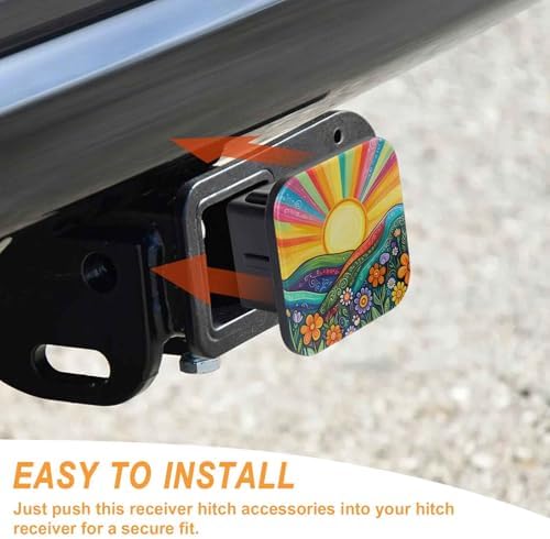 Trailer Hitch Cover 2 Inch Square Receiver Hitch Cover Rubber Tube Plug - Image 4