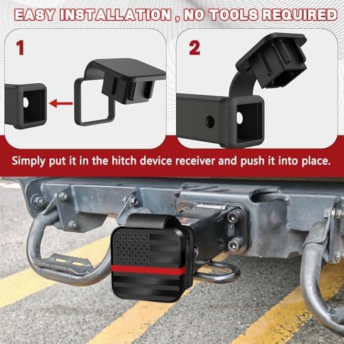 Universal Flag Tow Hitch Covers, Receiver Tube Hitch Plug, American Flag Rubber - Image 5