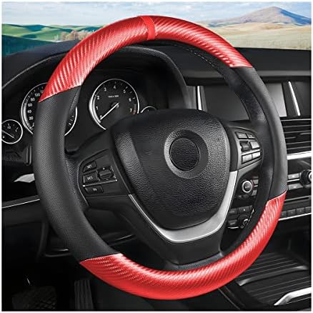 Moly Magnolia 15 Inch Car Steering Wheel Cover, Carbon Red by Moly+Magnolia