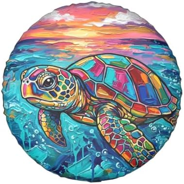 Colorful Sea Turtle Spare Tire Cover 14 Inch - Image 2