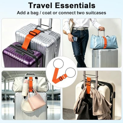 2 Pack Luggage Straps for Suitcases, Add a Bag Bungee Elastic Belt to Secure - Image 7
