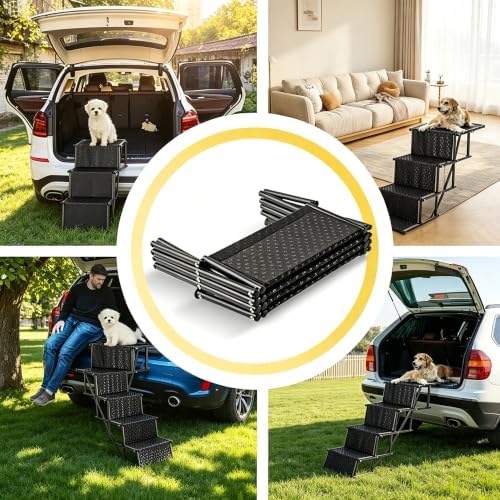 Foldable 4-Step Pet Stairs, Non-Slip Portable Dog Ladder Ramp - Image 5