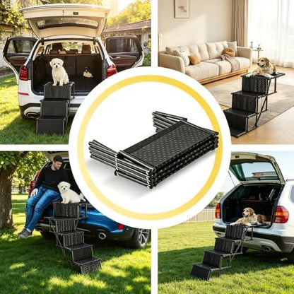Foldable 4-Step Pet Stairs, Non-Slip Portable Dog Ladder Ramp - Image 5