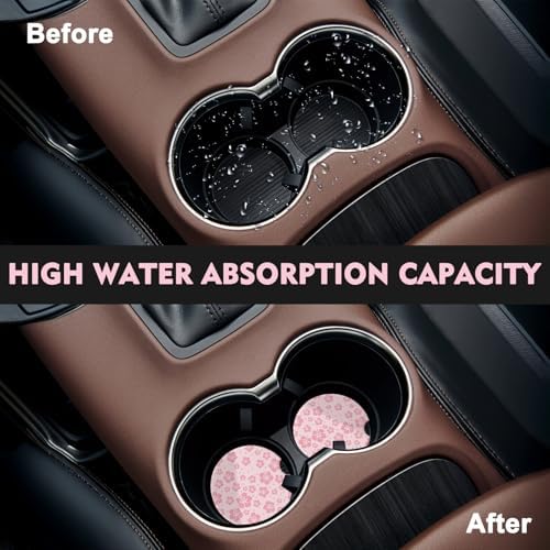 2 Pack Car Coasters for Cup Holders, Cute Car Accessories Interior - Image 5