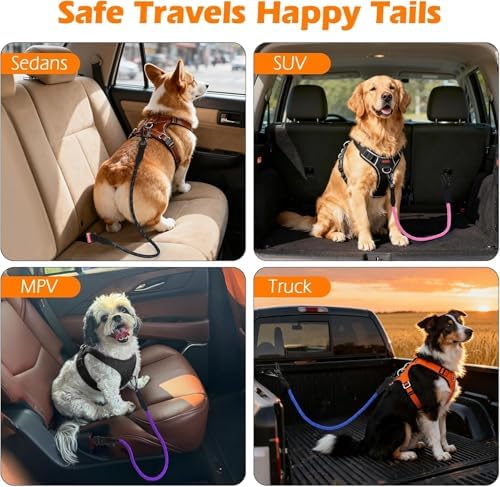 PetBonus Dog Seat Belt for Car, Durable Rope Dog Car Harness for Vehicle - Image 5