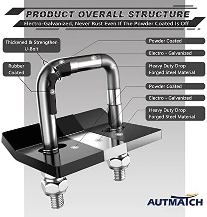 AUTMATCH Hitch Tightener Anti-Rattle Clamp - Image 5