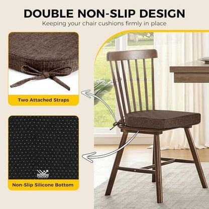 downluxe Indoor Chair Cushions for Dining Chairs, Soft and Comfortable Textured - Image 4