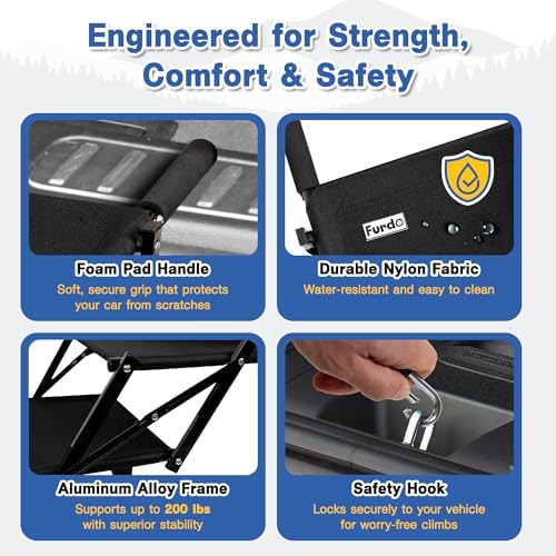 Dog Stairs for Large Dogs, for Medium Dogs, Foldable Dog Ramp for Car & SUV - Image 5