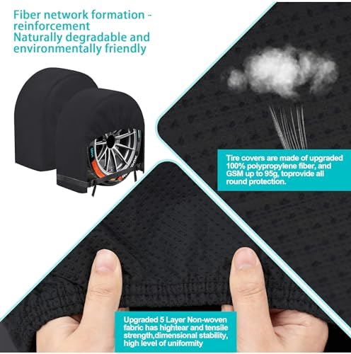 K-Musculo RV Tire Covers 4-Pack, 5 Layer Nonwoven Waterproof Wheel Covers - Image 3