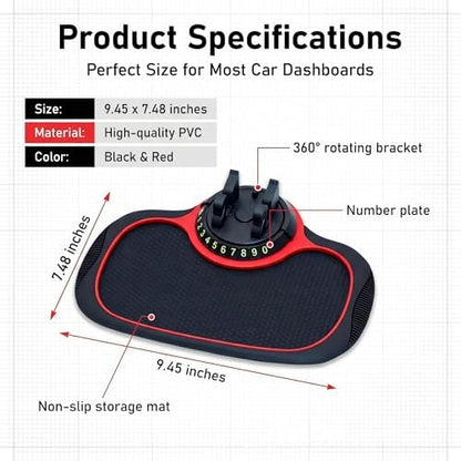 Multifunction Car Anti-Slip Mat, Large Sticky Pad & Rotatable Phone Holder & - Image 2