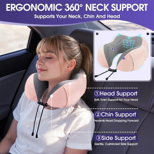 CloudBliss Memory Foam Travel Neck Pillow Airplane - Image 2