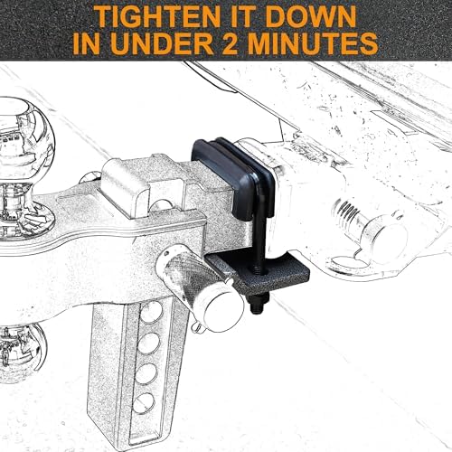 Hitch Tightener, Anti Rattle Stabilizer Clamp 1.25 to 2" Hitches - Image 2