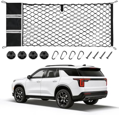 Amiss Truck Bed Cargo Net with Side Organizer, Compatible with 2024 2025 2026 by Amiss