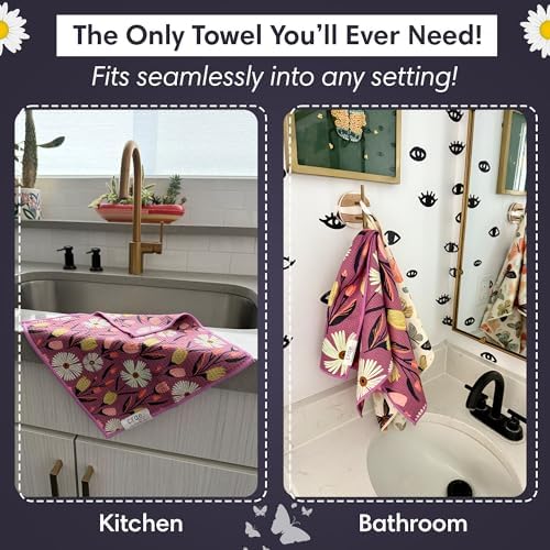 Microfiber Hand Towel & Washcloth Set, Double-Sided Waffle Weave Set of Two - Image 3