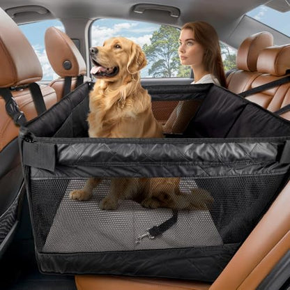 BONTHEE Back Seat Extender for Dogs, Hard Bottom Dog Car Seat Cover for Back by BONTHEE