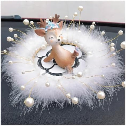 Camellia Car Dashboard Anti-Slip Mat, Pearl Feather Auto Dash Phone Hold Sticky - Image 4