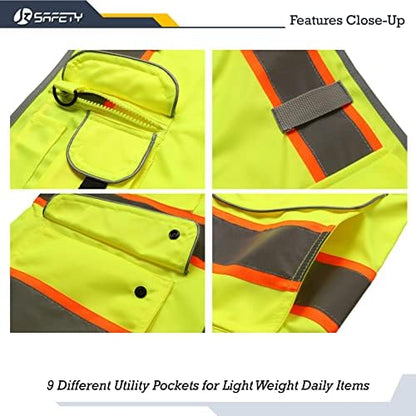 JKSafety Safety Vest for Men Women Reflective Hi Vis JK901 Yellow M - Image 4