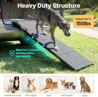 Veehoo Foldable Dog Ramp for Car Truck SUV Extra Large Wide 79" L 20" W - Image 5