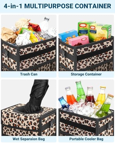 Capolo Car Trash Can with Lid, Leakproof Car Garbage Can Car Trash Bag - Image 5