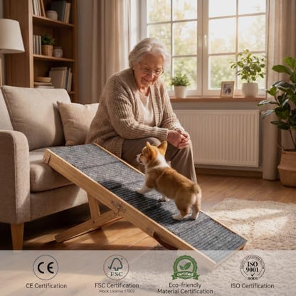 Foldable Dog Ramp, 5 Level Adjustable Wooden Dog Ramps - Image 6