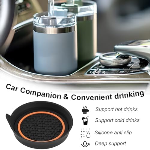 HZEL Car Cup Holder Coasters, Recessed Automotive Drink Mat Decoration - Image 5