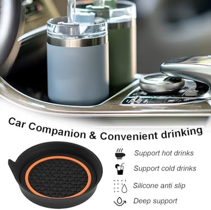HZEL Car Cup Holder Coasters, Recessed Automotive Drink Mat Decoration - Image 5
