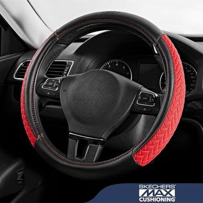 Skechers Steering Wheel Cover, Max Cushioning Leather Steering Wheel Cover - Image 2