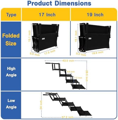 Dog Stairs for Large Dogs, for Medium Dogs, Foldable Dog Ramp for Car & SUV - Image 2
