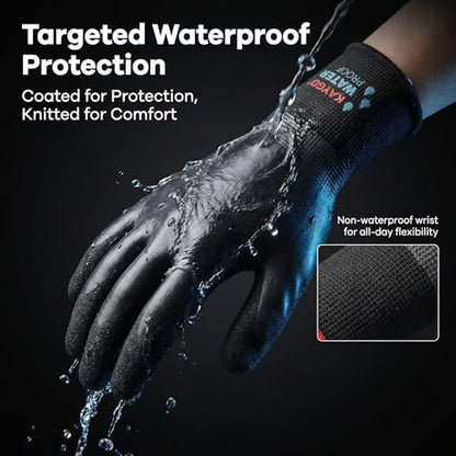 KAYGO Waterproof Work Gloves, Non-Slip Double Latex Coated - Image 3