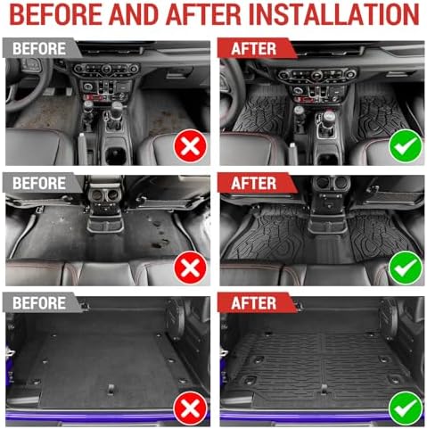 Cargo Mat with Floor Liner Compatible with 2021-2025 Jeep Wrangler JL Unlimited - Image 3
