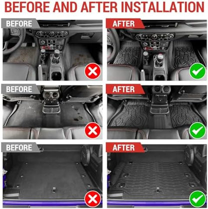 Cargo Mat with Floor Liner Compatible with 2021-2025 Jeep Wrangler JL Unlimited - Image 3