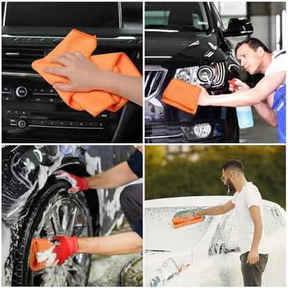 SmoothNovelty 12 Pcs Microfiber Waffle Weave Cleaning Cloths - Image 4