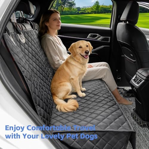 JSTHT Dog Car Seat Covers for Back Seat Waterproof Bench Seat Cover Protector - Image 2