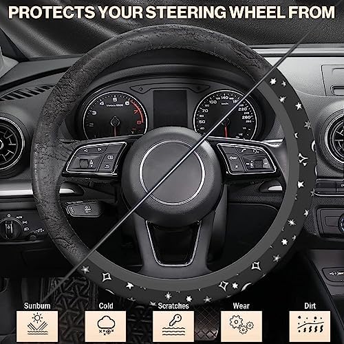 Steering Wheel Cover Moon and Star, 15 Inch Car Accessories - Image 3