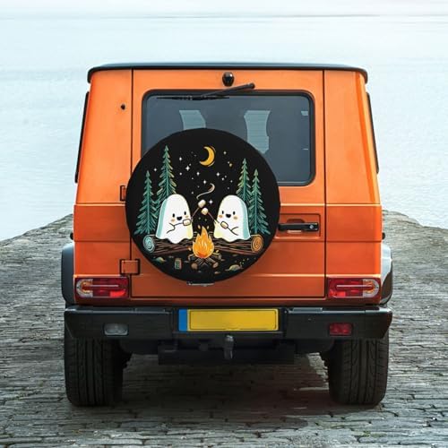 Ghost Roasting Marshmallows Spare Tire Cover Waterproof Wheel Cover 17 Inch - Image 2