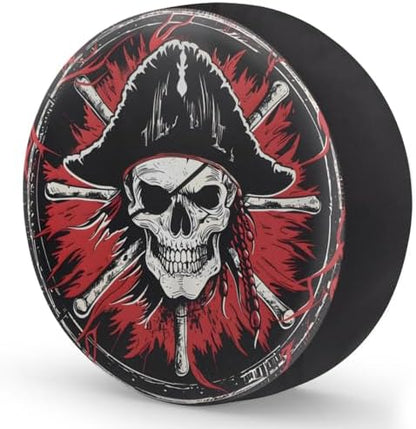 Spare Tire Cover for RV Trailer, Pirate Skull Tire Covers Universal Fit for - Image 2