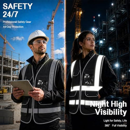 XIAKE Reflective Safety Vest for Men & Women High Visibility Class 2 Vest - Image 5