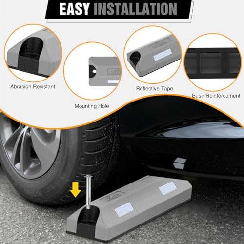 Nilight 22 Inch Rubber Parking Curbs, Heavy Duty Wheel Stops - Image 3