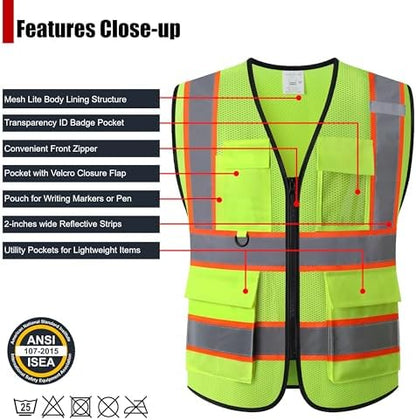 Safety Vest for Men Women Hi Vis Vest - Image 2