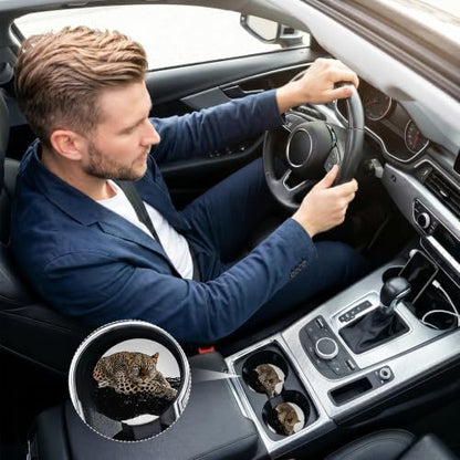 Black Leopard Car Coasters for Cup Holders, Absorbent Car Coaster for Women - Image 7