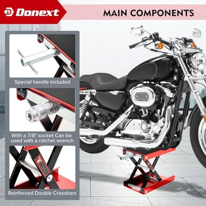 Motorcycle Lift Scissor Jack, 1200 LB Capacity Wide Deck Hoist Stand - Image 5
