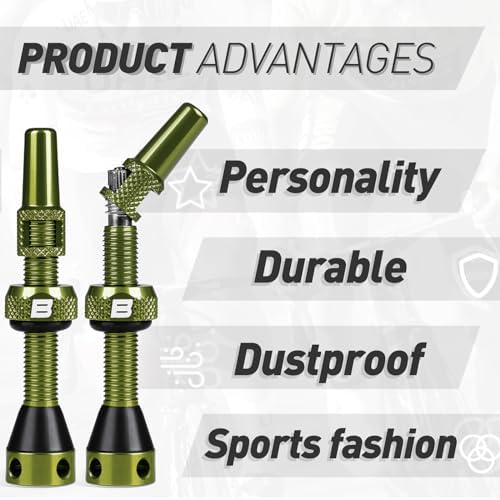 BWSHLF Tubeless Presta Valve Stem 40/44/55/60/65/80/100 mm, Super Light Alloy - Image 4