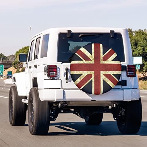 Vintage Union Jack British Flag Spare Tire Cover Dust-Proof Wheel Tire Cover - Image 3