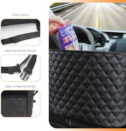 1 PC Car Purse Holder Between Seats, Front Seat Large Capacity Leather Storage - Image 3