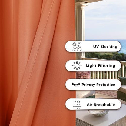 BONZER Outdoor Curtains for Patio Waterproof Thick Privacy Extra Wide - Image 4