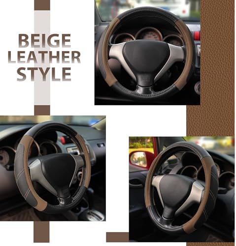 Elantrip Leather Steering Wheel Cover 14 1/2 to 15 inch Universal Padded Soft - Image 4