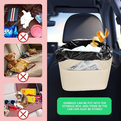 Car Seat Back Organizer, Leather Backseat Hanging Storage Bag, Car Large - Image 5