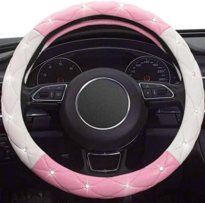 White Pink Steering Wheel Cover, Anti-Slip Steering Wheel Protector - Image 2