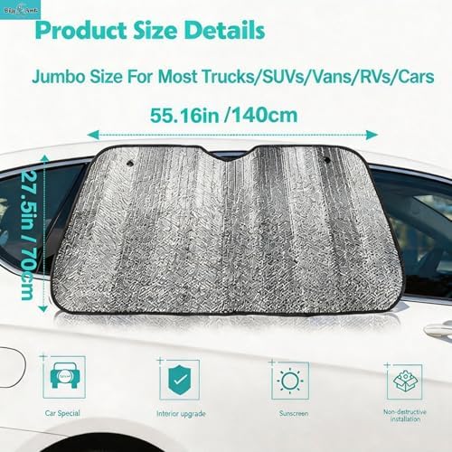 Big Ant Car Windshield Sunshade UV Ray Reflector Auto Window Sun Shade Visor - Image 4
