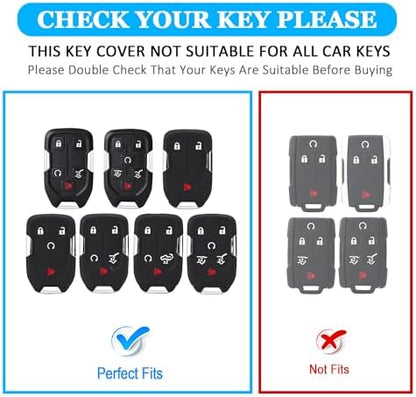 for Chevy GMC Key Fob Cover 6 Buttons Key Case 2016-2025 - Image 2